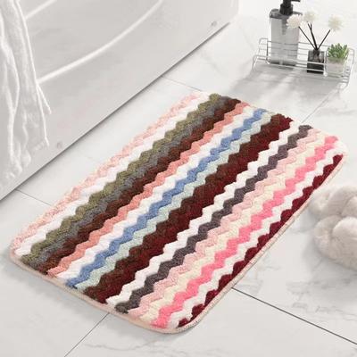 Covoraș de podea flocat ondulat colorat, pentru casă, living, dormitor, covor pătrat, baie, toaletă, absorbant, antiderapant, covoraș pentru picioare