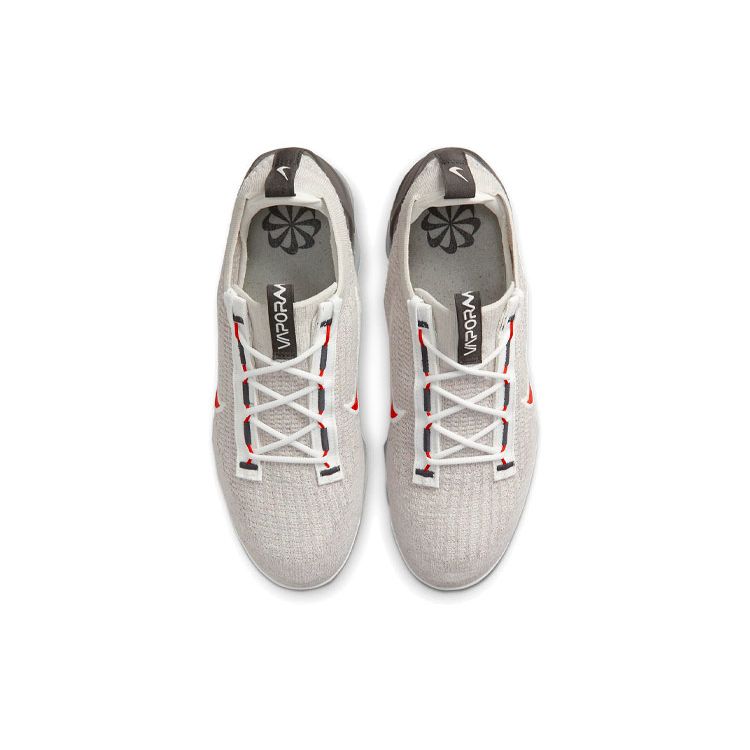 Nike Air Vapormax 2021 Flyknit Light Bone University Red Men Sneakers Cream Summit-White Black DH4085-003