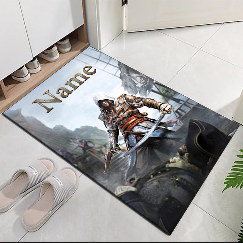 Custom Name Assassin'S Printed Carpet Rug For Office Chair Living Room Bedroom Kitchen Room Decor Gifts