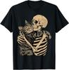 Skeleton Hugging Cat Halloween Cat Lover Cat Mom Dad T-Shirt Men Women Fashion Vintage Humor Short Sleeve Tops Graphic T Shirts