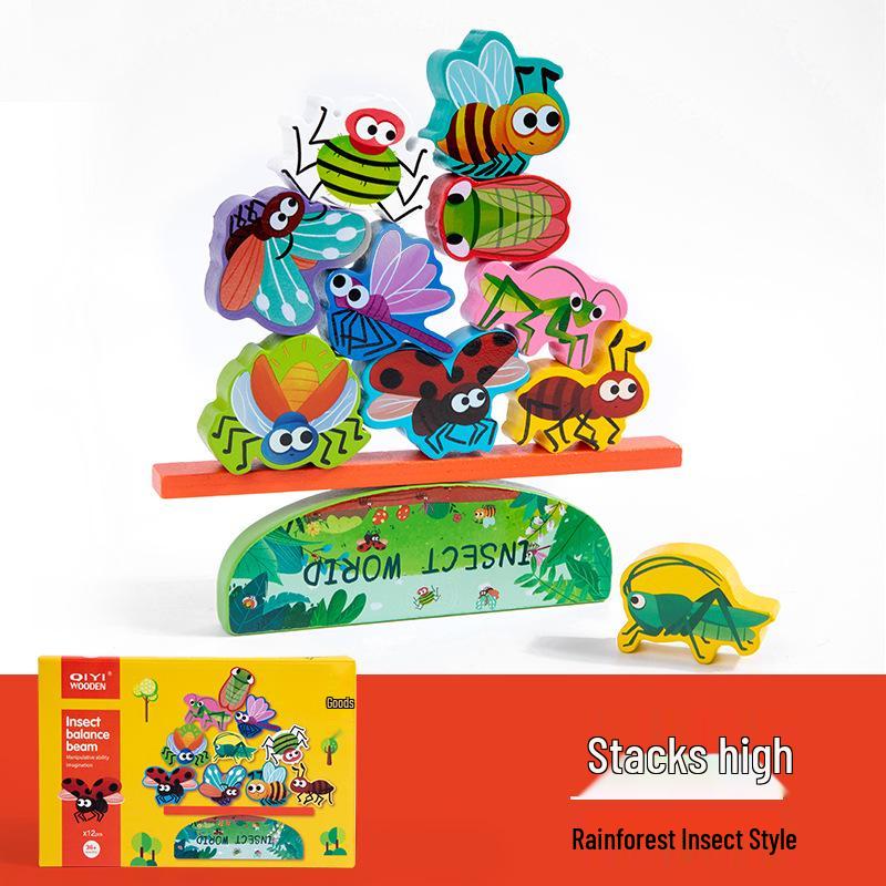 Wooden Animal Stacking Tower: Fun & Educational Balance Blocks for Kids