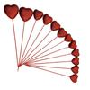 10pcs Love Heart Cake Toppers Red Pink Vase Picks Decor  Wedding Flower Bouquet