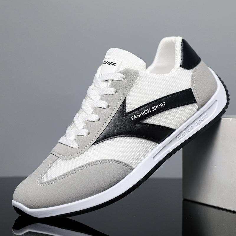 

2025 летняя новая мужская обувь сетчатая спортивная повседневная обувь нескользящая мягкая подошва кроссовки Forrest Gump бег универсальная дышащая сетка 39 белый
