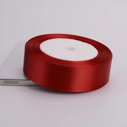 (25Yards/roll) 6/10/15/20/25/40/50mm Wine red Color Satin Silk Ribbon Handmade DIY Material Gift Wrapping Clothing Accessories