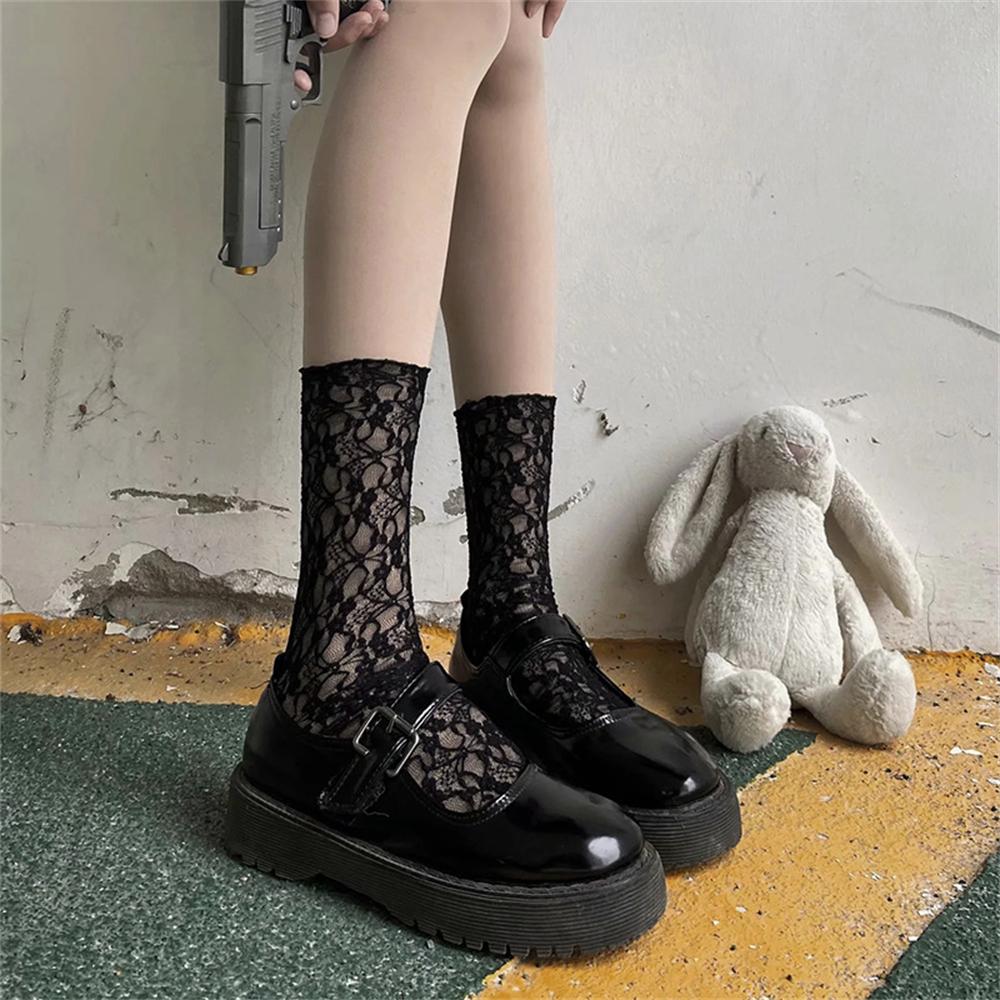 Girls' Fashion Summer Hollow Out Soft Fresh Lace Flower Chic Socks Ladies Breathable Mesh Thin Sokken Dropship