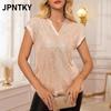 JPNTKY Women's Fashion Casual Sleeveless V-Neck Blouses & Shirts