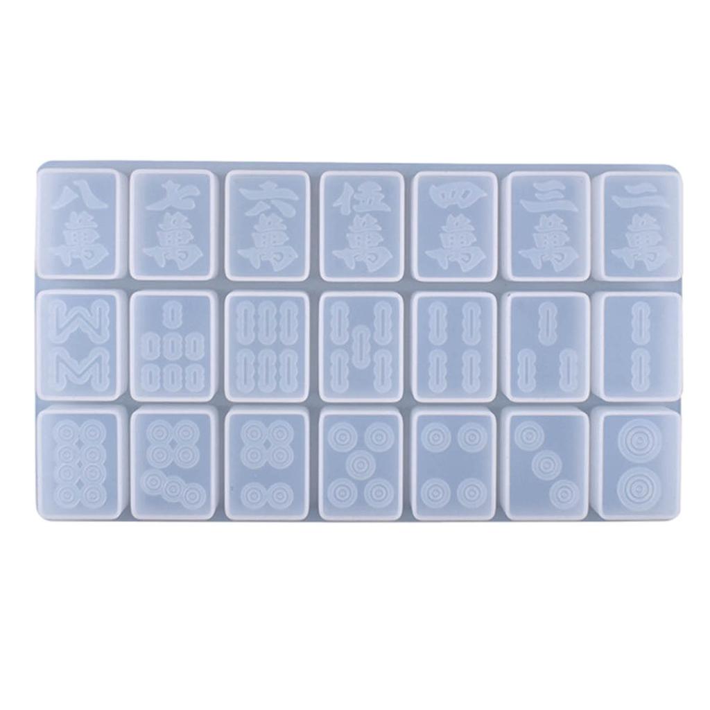 DIY Mahjong Silicone Mold Handmade Mahjong Making Supplies Crystal Glue Mold Mahjong Game Pieces Tiles Resin Cake Silicone Molds