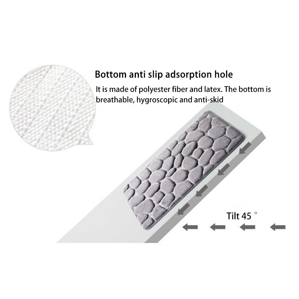 

Home Bath Mat Cobblestone Bathroom Non-slip Carpet Rug Floor Mat (B Grey) China Mainland