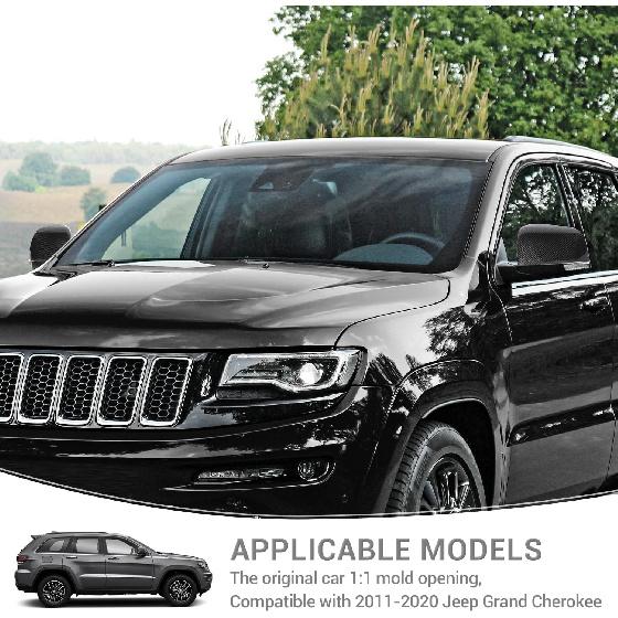 For Grand Cherokee Side Mirror Cover Trim for Jeep Grand Cherokee 2011-2020 for Dodge Durango 2011-Present Carbon Fiber Exterior Accessories 2pcs