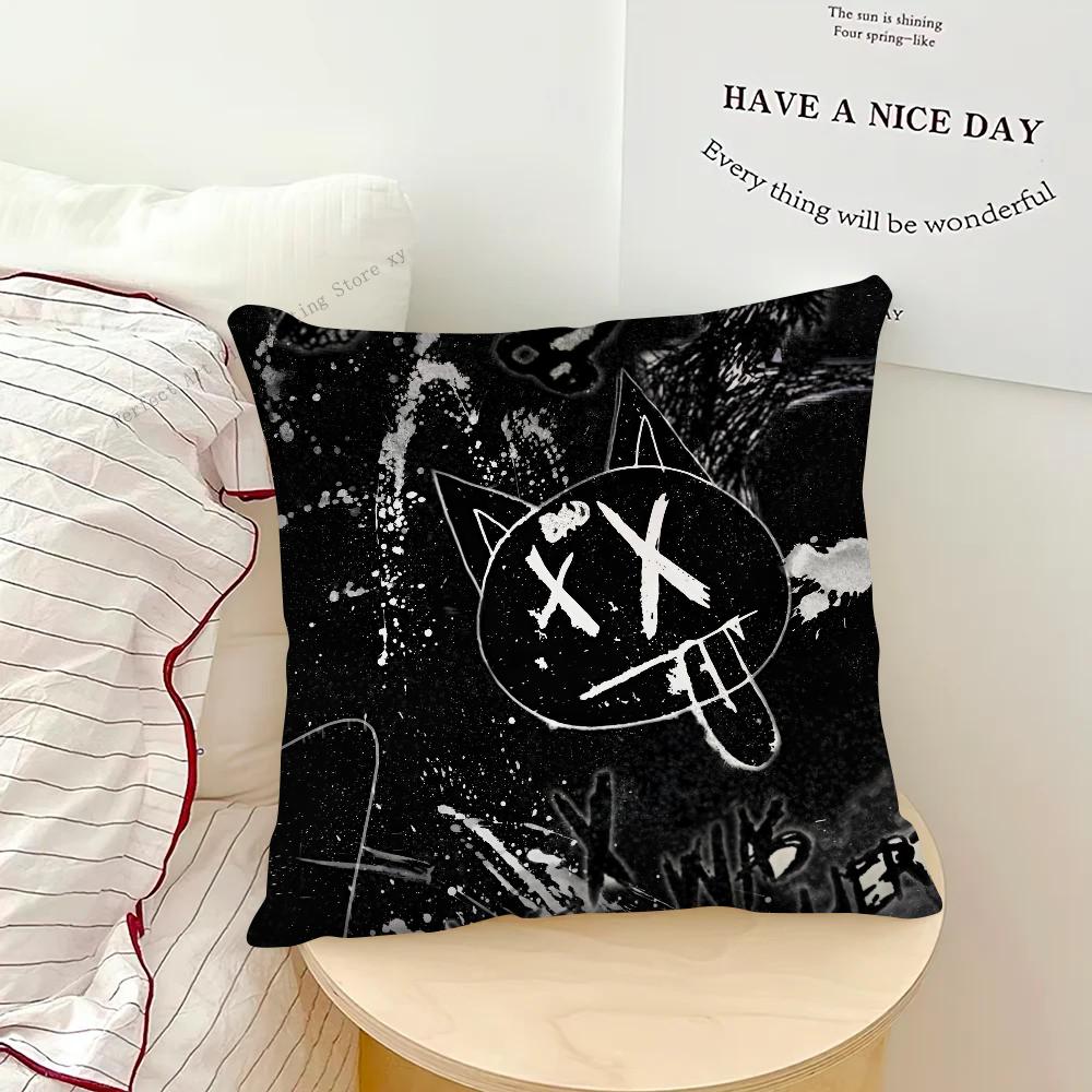 Singer XXXTentacion Rap Hip Hop Music Pillow Case Fashion Square Pillowcase Bedroom Sofa Room Ins Decoration Leisure Cushion
