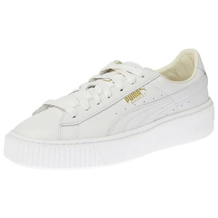 (WMNS) PUMA Basket Platform Core White Gold Women s 364040-04 EU 36