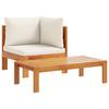 4 Piece Garden Sofa Set with Cushions Solid Acacia Wood
