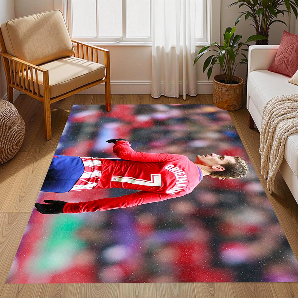 Atletico Madrid Player Floor Rug Office Rug Perfect for Outdoor Game Room Kitchen Bedrooms Anti-slip Rug Anime Office Decor Perfect Gift for Women/Men