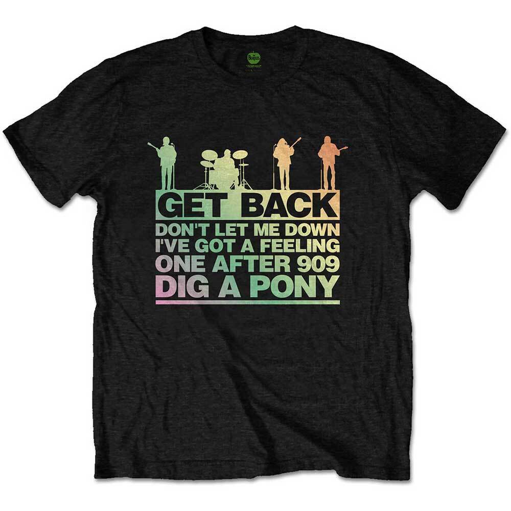 The Beatles - Get Back Gradient - Band Text Tee (T-Shirt) M