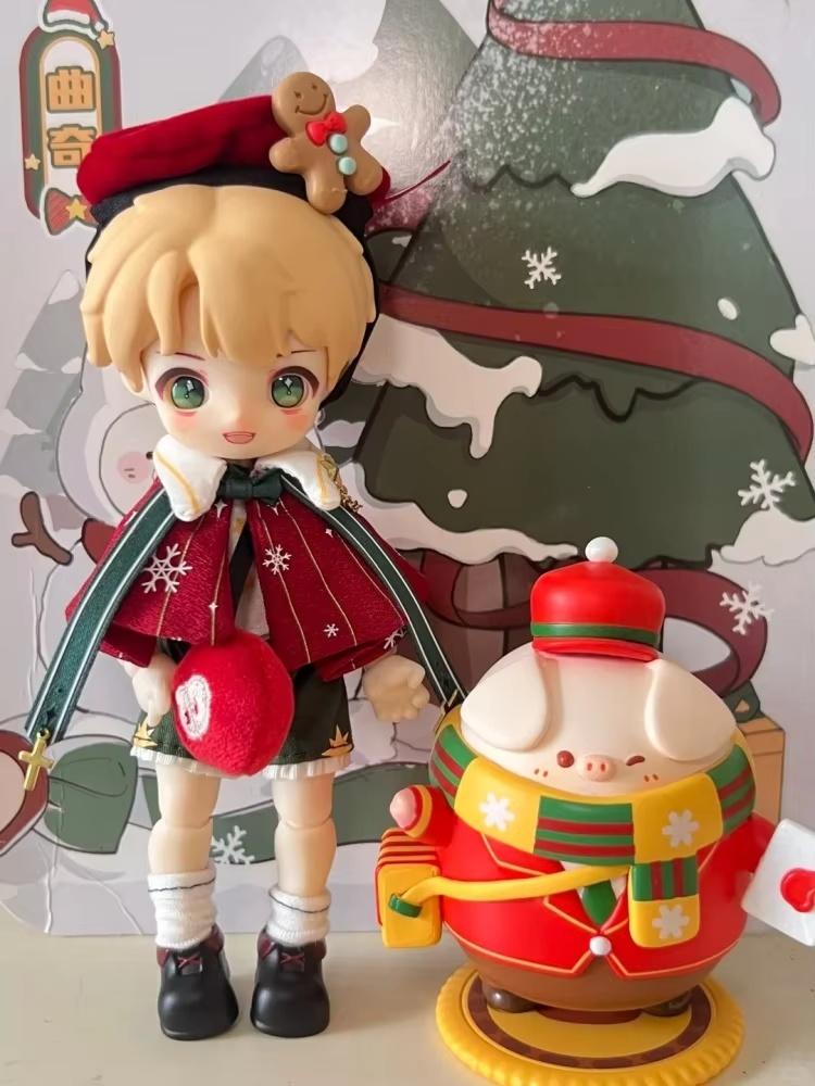 Original Christmas Nagi Animal Kindergarten Wishing Party Series Hanging Card Cute Bjd Action Doll Desktop Decoration Toy Gift