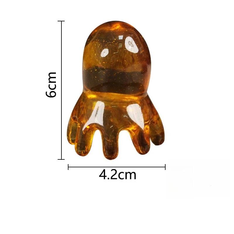Resin Octopus Massage Comb Head Meridian Scraping Scalp Massage Brush Acupuncture SPA Gua Sha Massage Comb Fatigue Relief Massag
