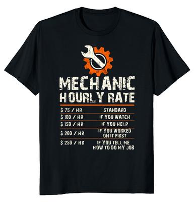 Mechanic Hourly Labor Rates Unisex T-shirt