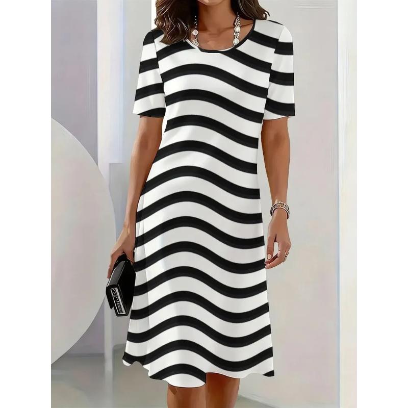 Stylish Simple Women's Dress Loose Versatile Casual Dresses