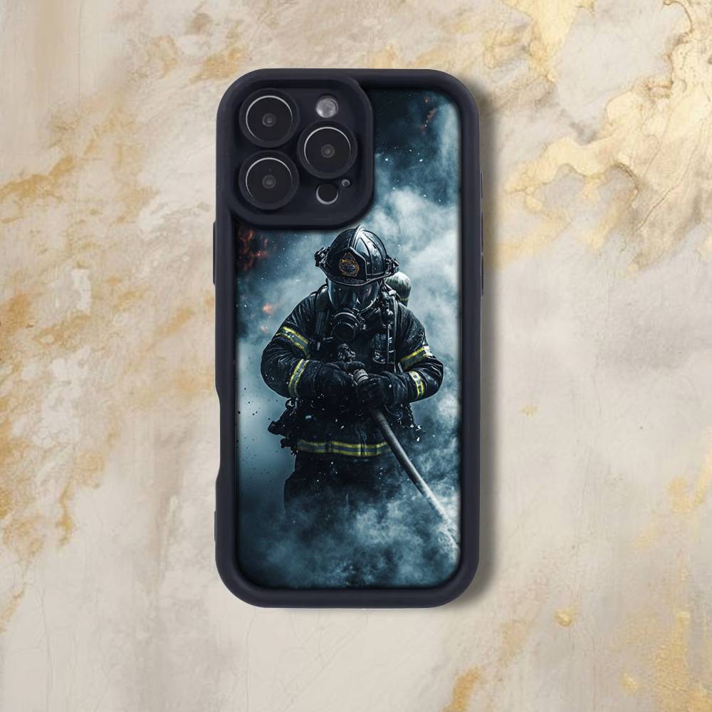 

F-Fireman F-Firefighter Phone Case For iPhone 17,16,15,14,13,12,Pro,Max,Plus,E,SE4,Air, emery Black Full Coverage TPU iPhone16pro
