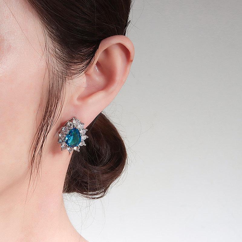 Luxury Pear Shaped Drop Earrings With Sparkling Crystals Minimalist Dainty Studs Versatile Jewelry For Women