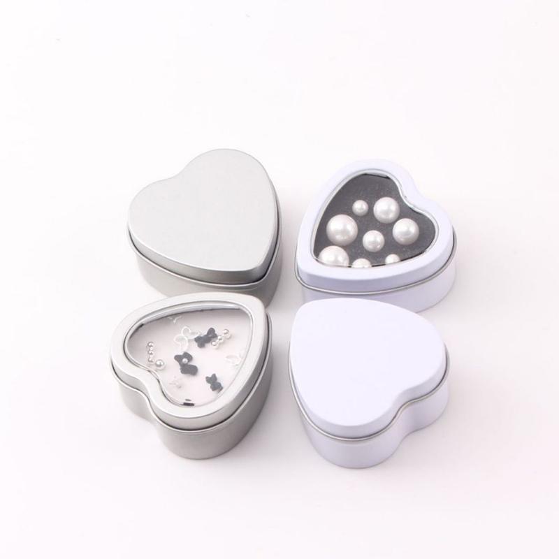 Heart-Shaped Gift Boxes, Tin Heart-Shaped Empty Jars With Lids, Mini Jewelry Boxes/Spice Boxes