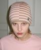 SINOON Stripe Color Block Beanie (Soft Pink)