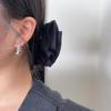Boucles d'oreilles puces demi-cerceau avec pierres précieuses colorées - Design métal bambou, Bijoux de tempérament mode haut de gamme.