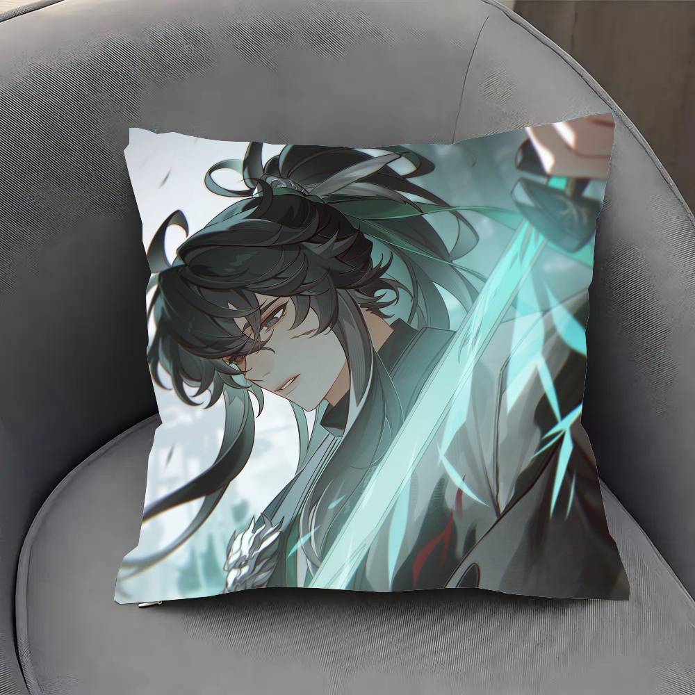 Qiuyuan Anime W-wuthering Waves Pillow Case Fashion Square Pillowcase Bedroom Sofa Room Ins Decoration Leisure