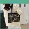 Fashionable Trendy Embroidered Bag 2024 New Commuter Large Capacity Underarm Shoulder Bag