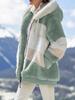 New Winter Women's Fashion Jacket Hooded Warm Plush Loose Jacket for Women Patchwork Winter Outerwear Faux Fur Zipper Ladies Parka Coat Plus Size