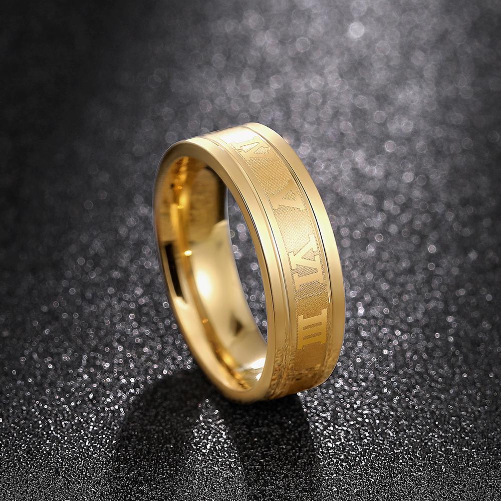 Vintage Roman Numerals Men Rings Temperament Fashion SimpleStainless Steel Rings For Men Jewelry Gift