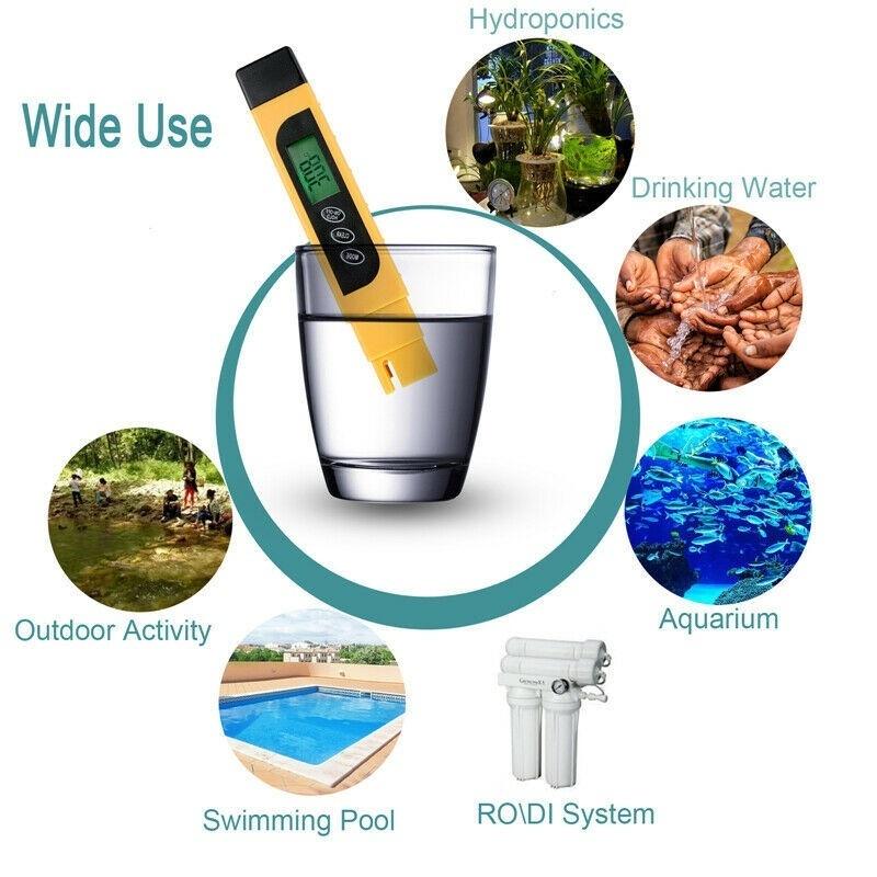 3 in 1 Intelligente Hintergrundbeleuchtung Multifunktionaler Wasserqualitätsprüfgerät-Erkennungsstift