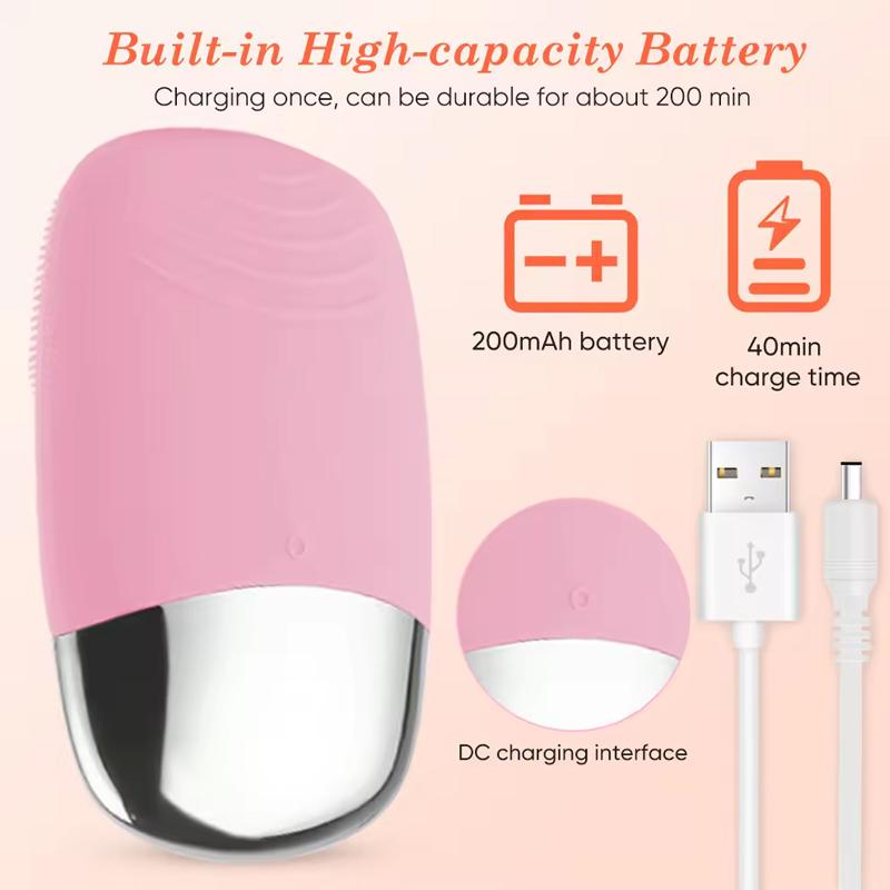 Electric Waterproof Sonic Face Scrubber Facial Cleansing Brush Silicone for Women Deep Clean Exfoliates and Massage