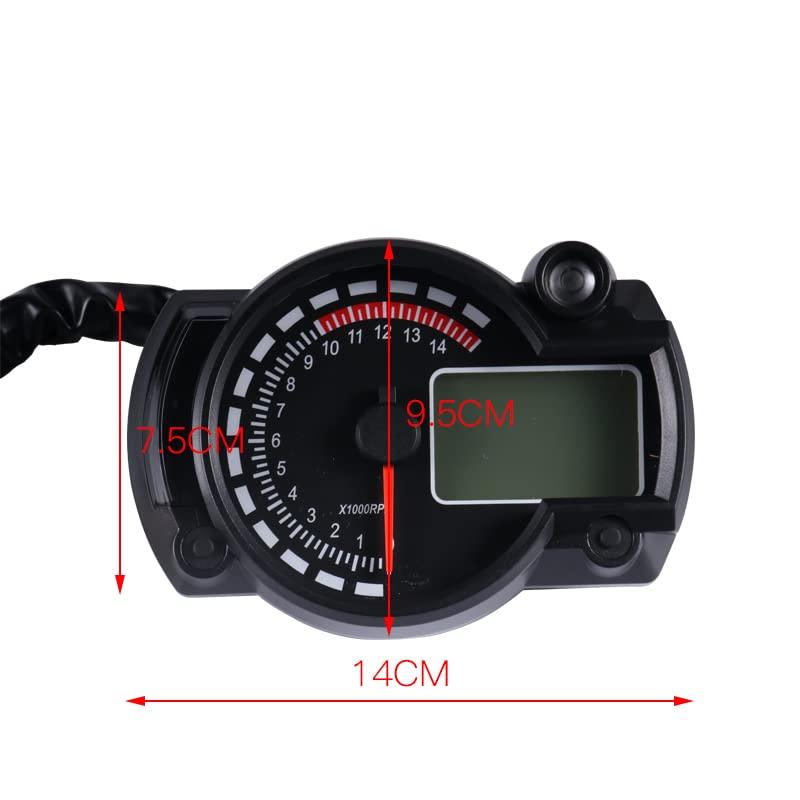 LCD Digital Motorcycle Speedometer Odometer Dirt Pit Bike Gauge Moto Dashboard Meter 7 Colors Tachoguage With Alarm Lamp