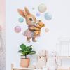 Cute Cartoon Baby Bunny Wall Stickers, Self-Adhesive Decor for Bedroom Living Room Dorm Fridge Nursery Decoration