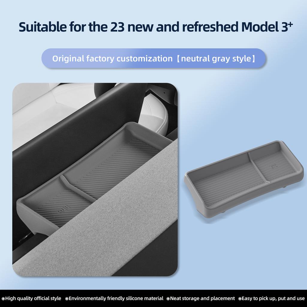 Für Tesla Model 3 Highland 2025 Auto Armaturenbrett Ablage Mittelkonsole Display Aufbewahrungsbox Versteckte Ablage hinter dem Bildschirm Organizer