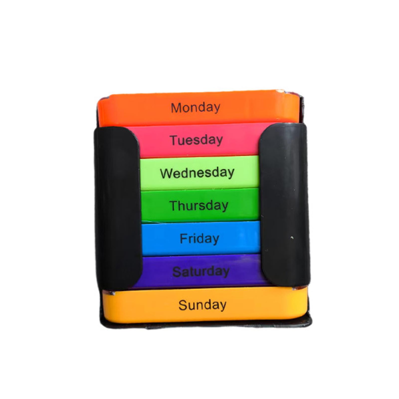 Portable Food Grade Square Organizer Weekly 7 Day 28 Compartment Drawer Storage Box One Size чёрный 1349₽
