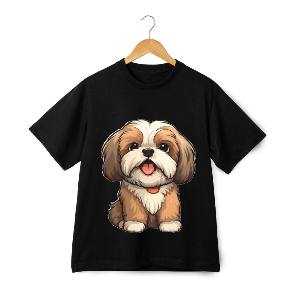 Shih Tzu T-Shirt - Unisex Cute Puppy Dog Cartoon Graphic Pet Lover Tee