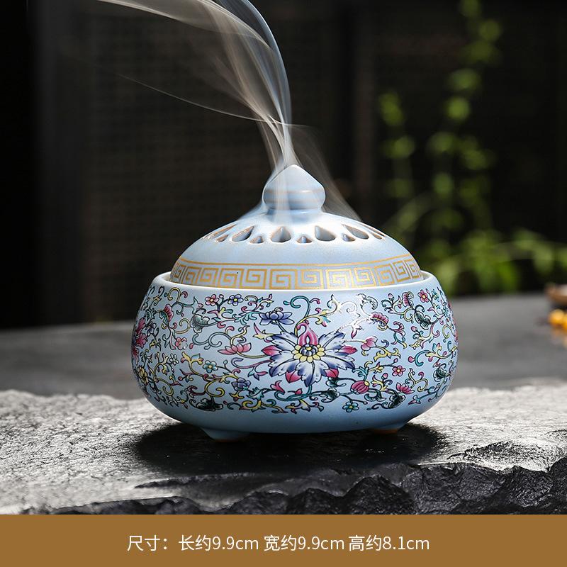 Enamel Backflow Incense Burner 2025 Ceramics 4 Hours Coil Incense Base Implies Beauty for Home Decor Ornaments