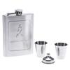 7oz Silver Portable 304 Stainless Steel Flagon Whiskey Vodka Wine Pot Hip Flask Set Alcohol Drinking Funnel Cup Set