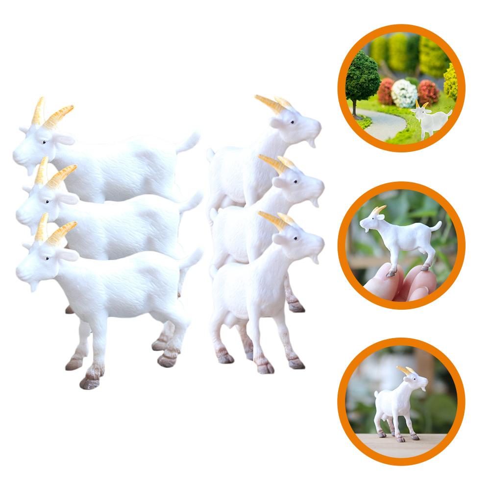 

Mini Goat Figurines Plastic Realistic Sheep Educational Goats Ornaments Tiny Farm Animal Models Small Lambs To-Y Figures Fairy XXL белый