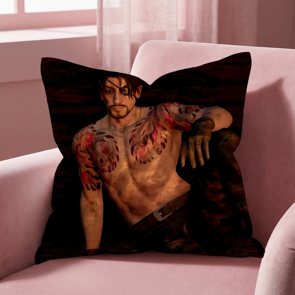 Love G-Goro Majima Y-Yakuza Cushion Cover Multi-Scene Pillow Cover for Home & Car - Reversible, Soft & Durable for Daily Use