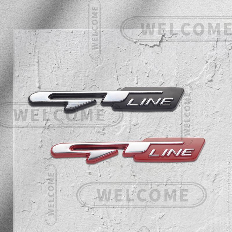 AIL1 3D Metalen GT Line Logo Auto Letter Embleem Grille Badge Sticker Kofferbak Decals Voor Kia Sportage Sorento K3 K5 K9 Styling Accessoires