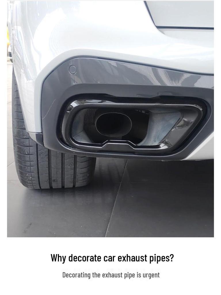 BMW X5 (2018) Black Stainless Steel Exhaust Tip Tailpipe Frame Accessory