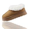 Shearling Boots with Thick Soles and Fluffy Size 25cm [uateeff] Women's (Cute Design) Brown,