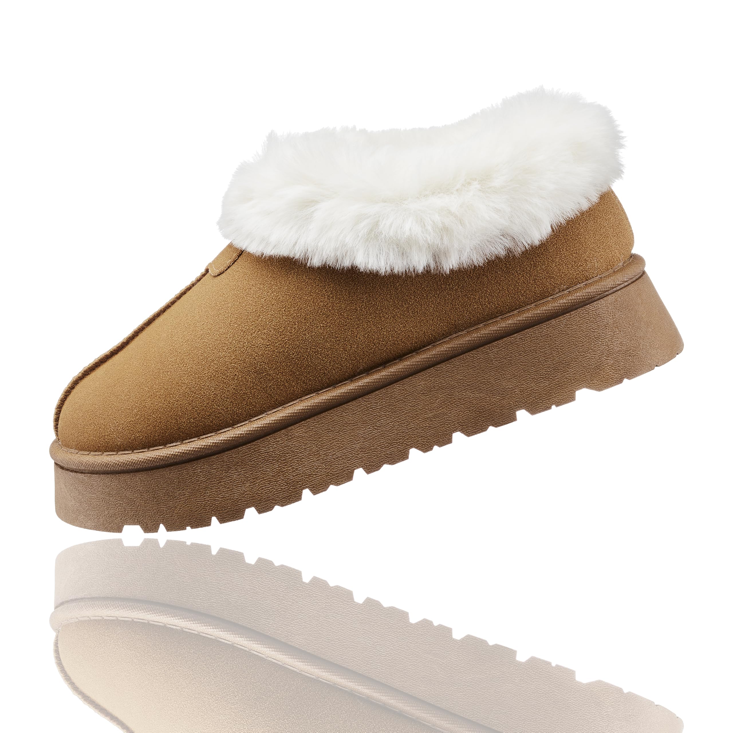 

Shearling Boots with Thick Soles and Fluffy Size 25cm [uateeff] Women s (Cute Design) Brown,