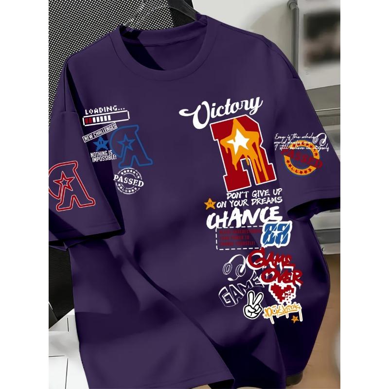 Fashionable men s summer new personalized letter graffiti print soft and XXS