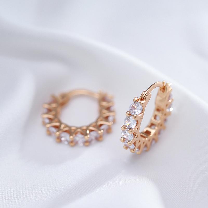 High Quality Cubic Zircon Women Hoop Earrings Stylish Girl Accessories Party Daily Wearable Fashion Jewelry