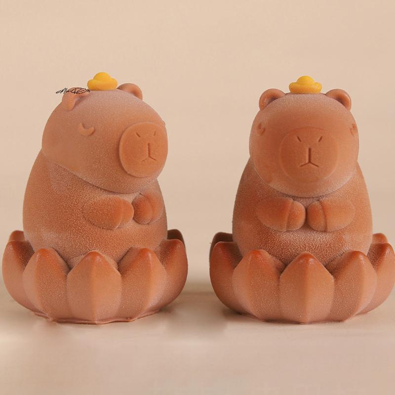 Cute Capybara & Dolphin Silicone Mold Set for Pudding Milk Jelly Home Baking Accessories Fun Kitchen Tool for Creating Treats