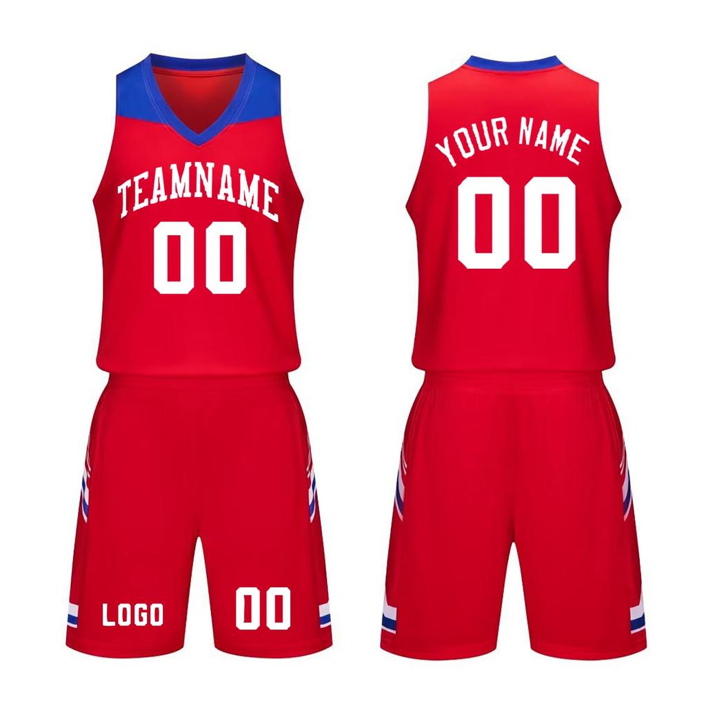 Custom Basketball Jersey Set for Men and Youth Breathable Sports Uniform Two Piece Sleeveless Top and Shorts for Team School Training